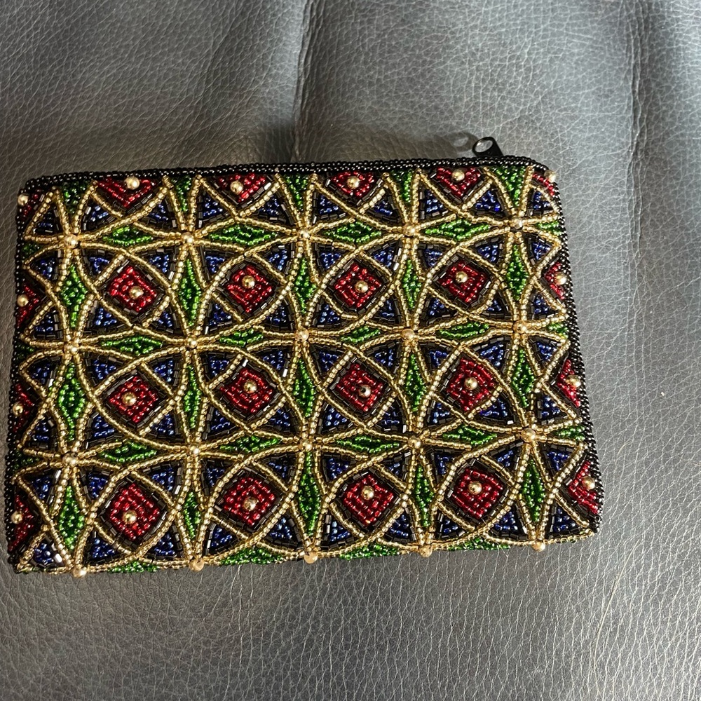 Neiman Marcus Multicolor Beaded Pouch